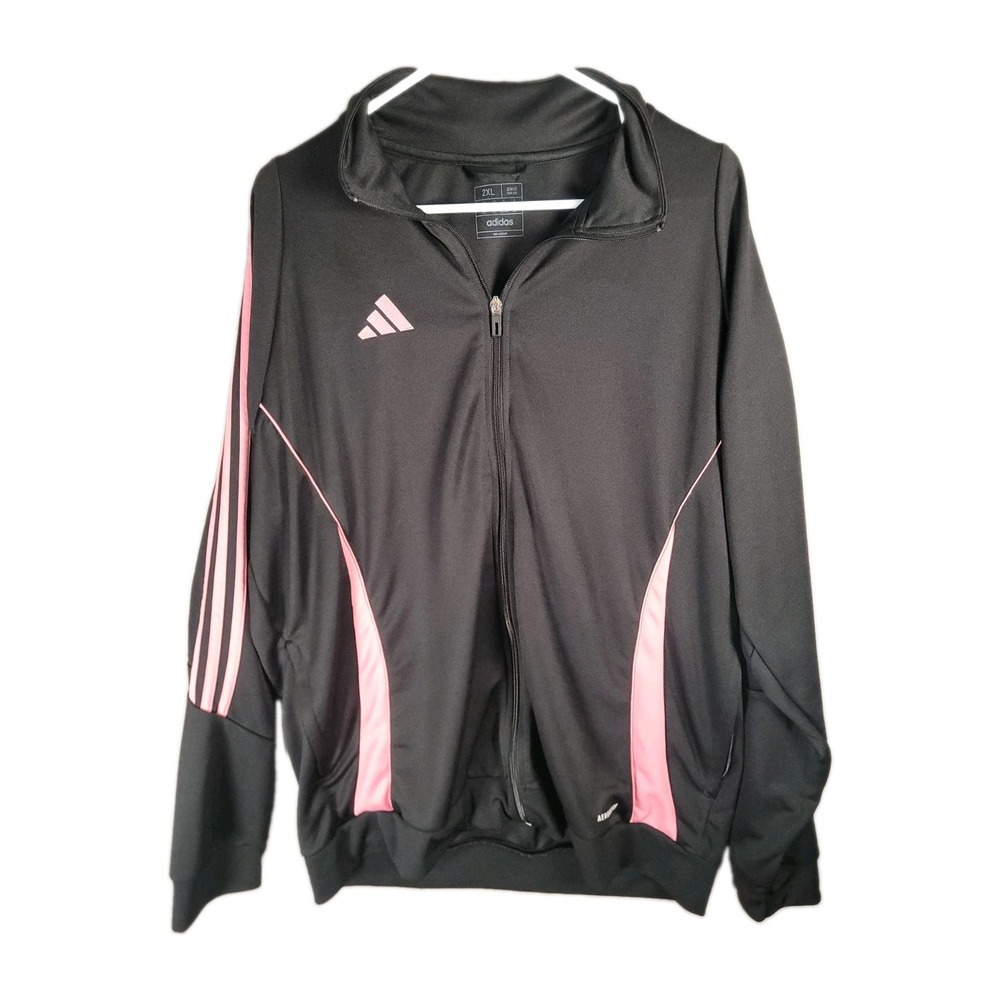 adidas Tiro 23 League Track Jacket Mens 2XL Black Pink 3-Stripes AEROREADY